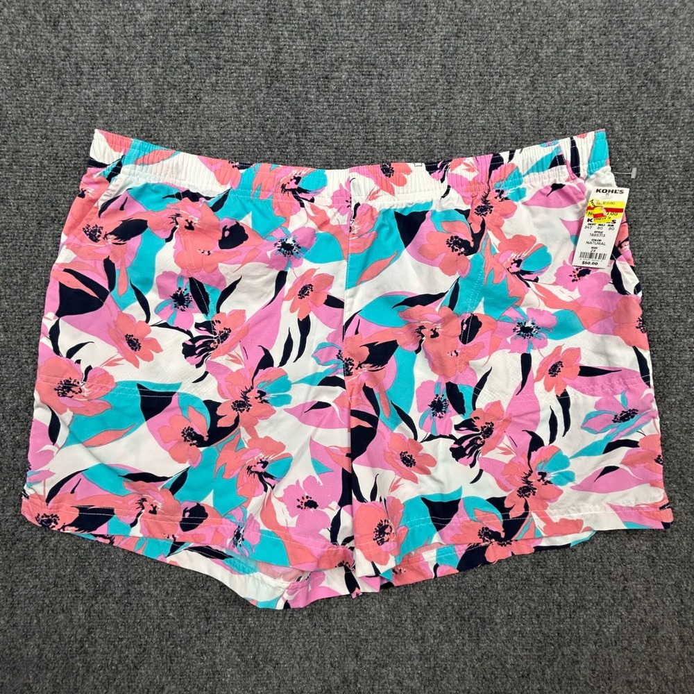 Columbia Sandy River II Shorts Womens XXL White Pop Flora Performance Omni Shade